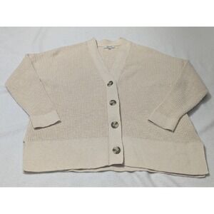 MADEWELL‎ Lovell Cardigan Sweater Small Beige Tan Cream Oversized Classic V Neck